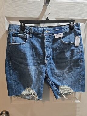 Old Navy Blue Denim Ripped Women Shorts